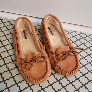 Minnetonka moccasin in brown leather